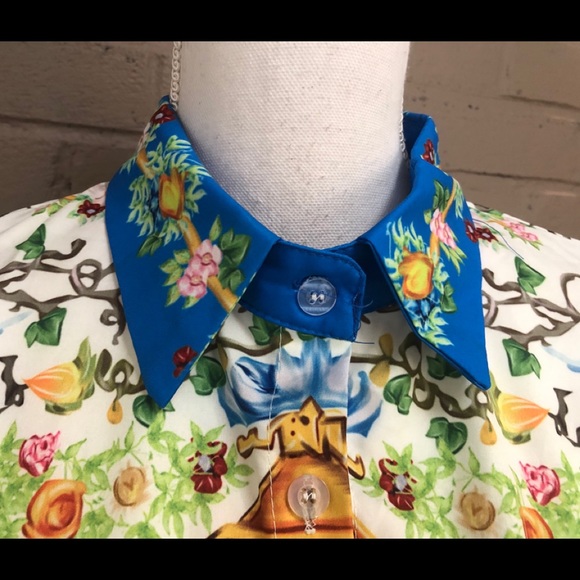 Vintage Liang Dian Yi Zu print blouse M-L - Picture 4 of 11